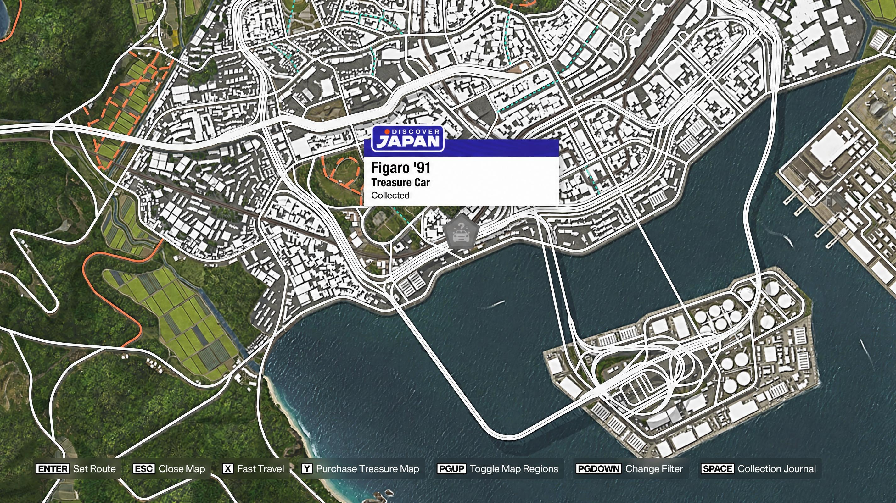 Map location for the 1991 Nissan Figaro Treasure Car in Tokyo City